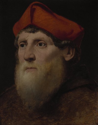 Portret van een Behaarde Prelaat door Italian School
