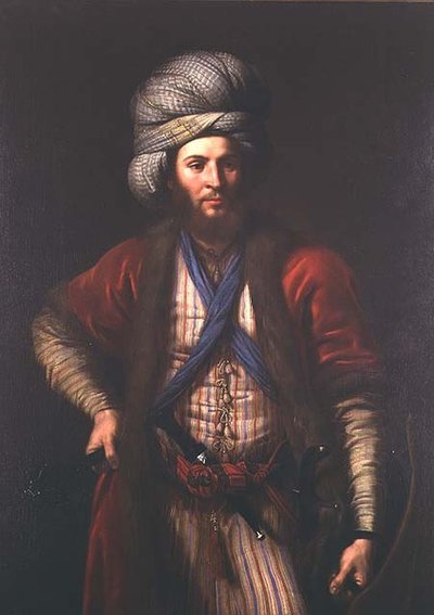 Portret van een Hongaarse krijger, Florentijnse School, ca. 1650 door Italian School