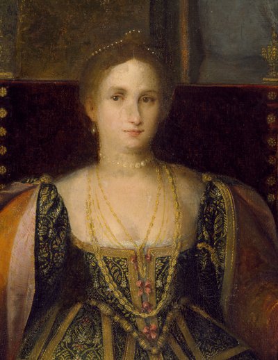 Portret van een vrouw als Cleopatra door Italian School