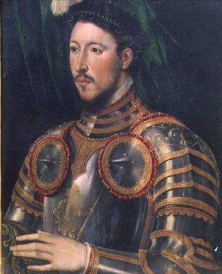 Portret van een man in harnas door Italian School