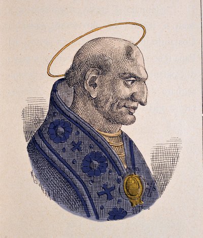 Portret van paus Adeodatus II (672-676) door Italian School