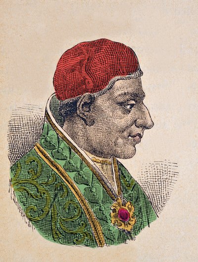 Portret van Paus Adrianus I (772-795) door Italian School