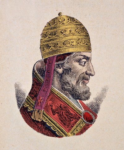 Portret van paus Adrianus V (1276) door Italian School