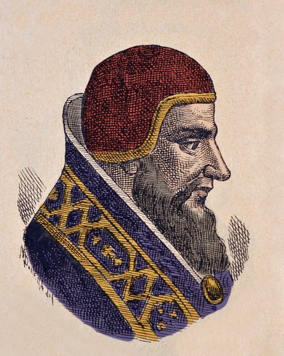 Portret van paus Damasus II (1048) door Italian School