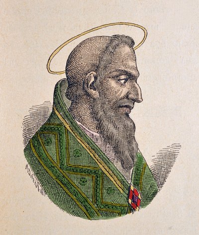 Portret van paus Eugenius I (654-657) door Italian School