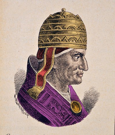 Portret van paus Gregorius IX (1227-1241) door Italian School