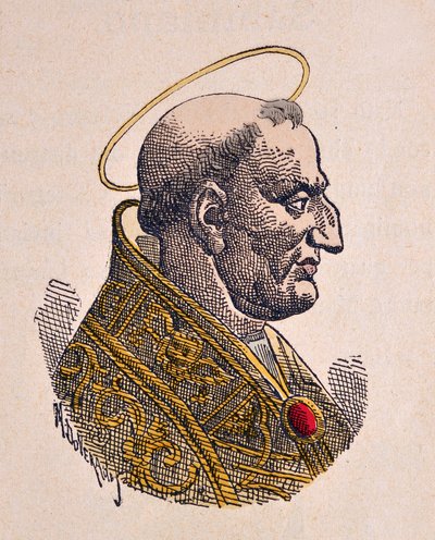 Portret van paus Gregorius de Grote (590-604) door Italian School