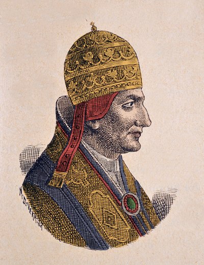 Portret van paus Gregorius VIII (1187) door Italian School