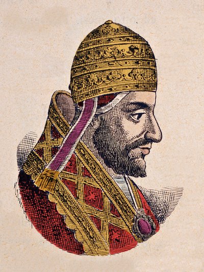 Portret van paus Gregorius V (996-999) door Italian School