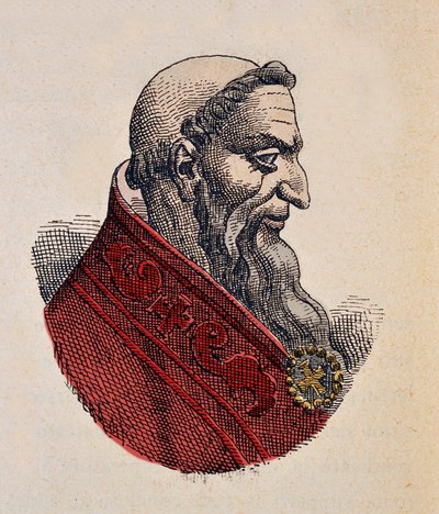 Portret van paus Honorius I (625-638) door Italian School