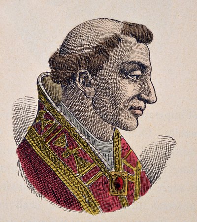 Portret van paus Johannes VIII (872-882) door Italian School