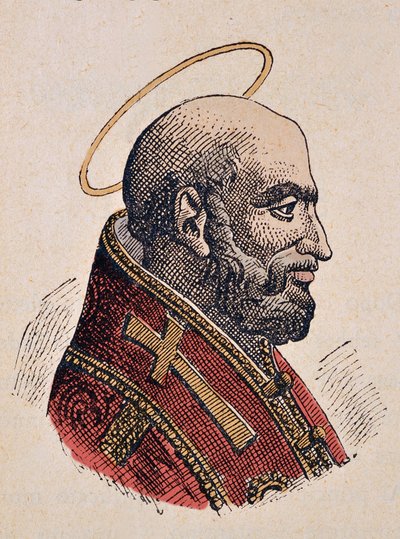 Portret van paus Julius I (337-352) door Italian School