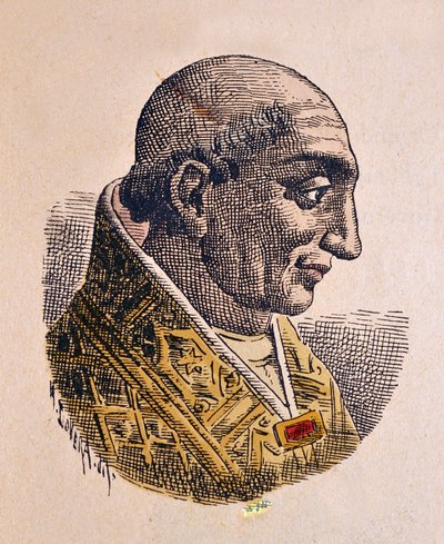 Portret van Paus Landus (913-914) door Italian School