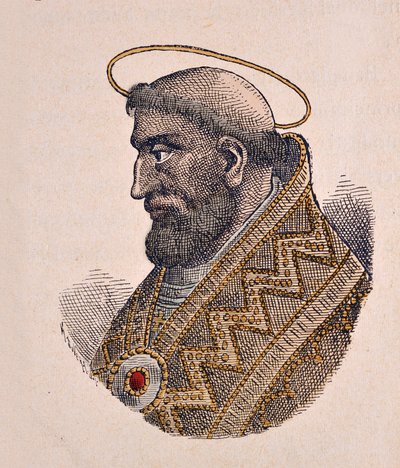 Portret van paus Leo II (682-683) door Italian School