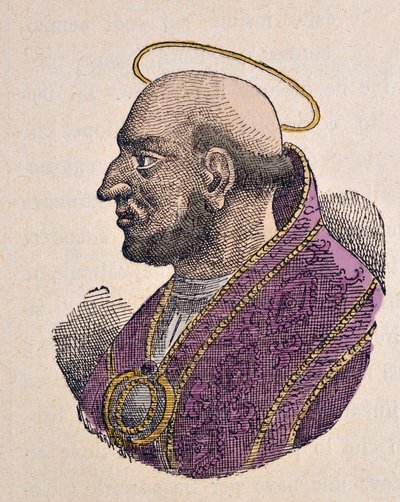 Portret van paus Martinus I (649-655) door Italian School
