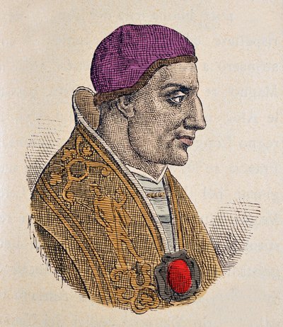 Portret van paus Paulus I (757-767) door Italian School