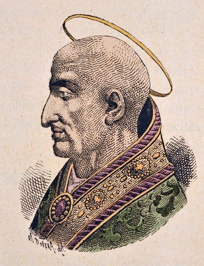 Portret van paus Pius I (ca. 144-155) door Italian School