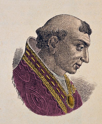 Portret van Paus Romanus (897) door Italian School