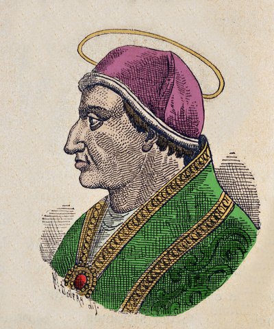 Portret van paus Symmachus (498-514) door Italian School