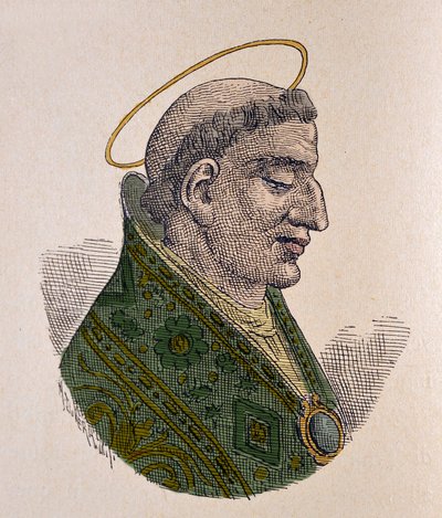 Portret van paus Agatho (678-681) door Italian School
