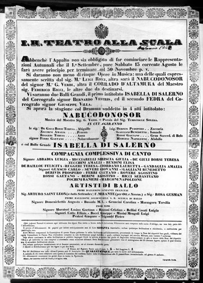 Poster voor I.R. Teatro alla Scala, 