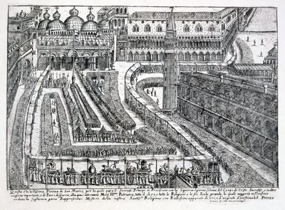 Processie voor Corpus Christi op het Piazza San Marco, 1876 door Italian School