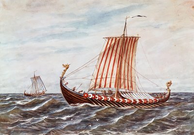 Reconstructie van 10e-eeuwse Vikingboten door Italian School