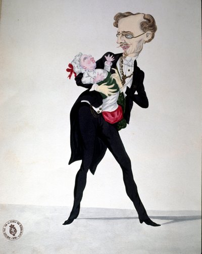 Risorgimento: cartoon die de Minister van Financiën Bettino Ricasoli (1809-1880) voorstelt 1865 Museo Nazionale del Risorgimento Rome door Italian School