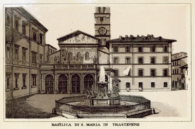 Rome: Basiliek van Santa Maria in Trastevere door Italian School