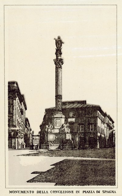 Rome: Monument van de Onbevlekte Ontvangenis op het Piazza di Spagna door Italian School