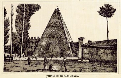 Rome: Piramide van Cajo Cestio door Italian School