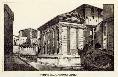 Rome: Tempio Della Fortuna Virile door Italian School