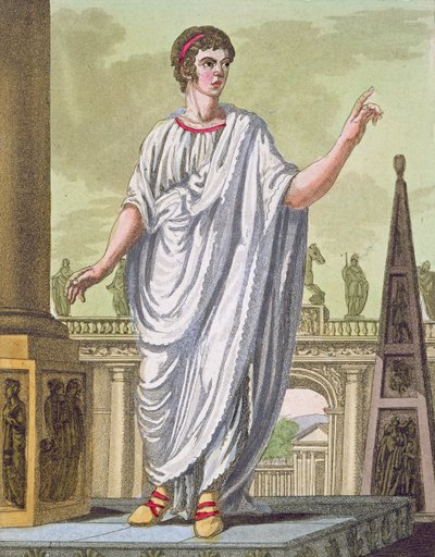 Romeinse Burger die Werk Claimt, uit LAntica Roma, 1825 door Italian School