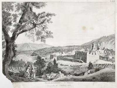 Ruïnes van Soriano Calabro en de tempel, Calabrië, 1783 door Italian School
