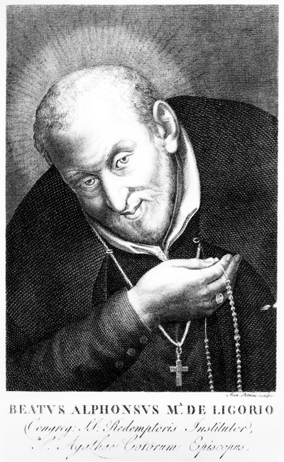 Sint Alphonsus Maria de Liguori, print gemaakt door Joan Petrini door Italian School