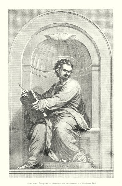 Sint Marcus de Evangelist, Paneel van Fra Bartolommeo, Collectie van Pitti door Italian School
