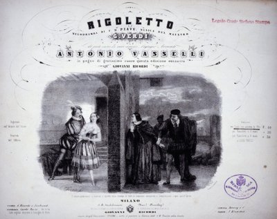 Bladmuziek van "Rigoletto" door Verdi door Italian School