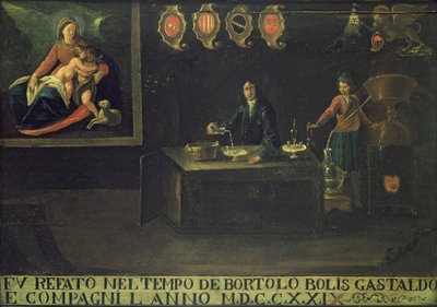 Bord van het Venetiaanse Apothekersgilde, 1729 door Italian School
