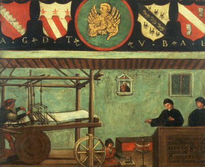 Bord van het Venetiaanse Weversgilde door Italian School