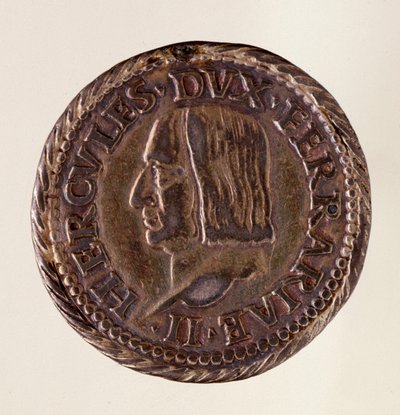 Zilveren munt (testone) uit Ferrara: regeerperiode van hertog Ercole I d