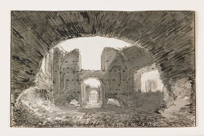 Schets van de Thermen van Caracalla door Italian School