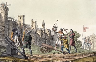 Soldaten en artillerie van de 15e eeuw, plaat 16 uit De geschiedenis van de naties door Italian School