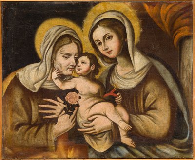 Anna, de Maagd en het Kind, eerste helft 18e eeuw (olieverf op doek) door Italian School