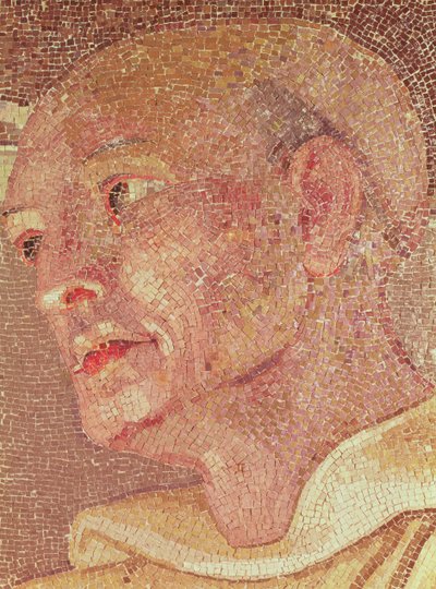St. Bernardus van Clairvaux (c.1090-1153) uit de crypte van St. Pieter (mozaïek) (detail) door Italian School