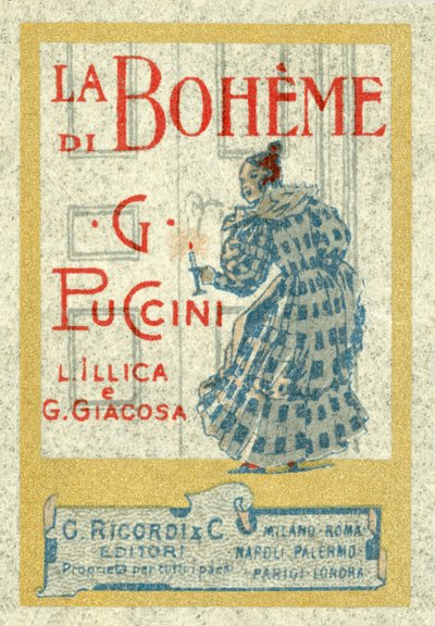 Advertentie ter grootte van een postzegel voor Giacomo Puccini