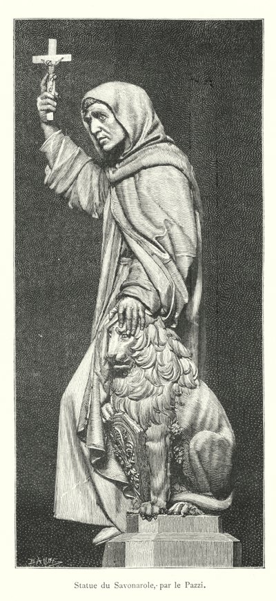 Standbeeld van Savonarola, door de Pazzi door Italian School