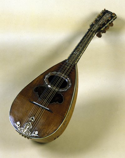 Stilleven van Napolitaanse mandoline uitgevonden door Giuseppe Filano. Napels 1784 door Italian School