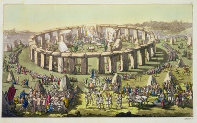 Stonehenge, of een cirkelvormige tempel van de Druïden, plaat 19 uit De geschiedenis van de naties door Italian School