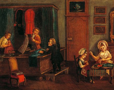 Kleermakerswinkel, Italië door Italian School