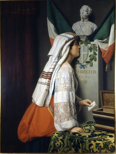 Het plebisciet van 1870. Bij deze gelegenheid stemden de Italianen voor Italiaanse eenheid. Museo del Risorgimento. Milaan door Italian School